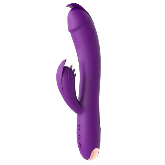 Female Dildo Rabbit Dual Vibration Silicone Masturbator Vaginal Clitoral Massager-Sevenleader