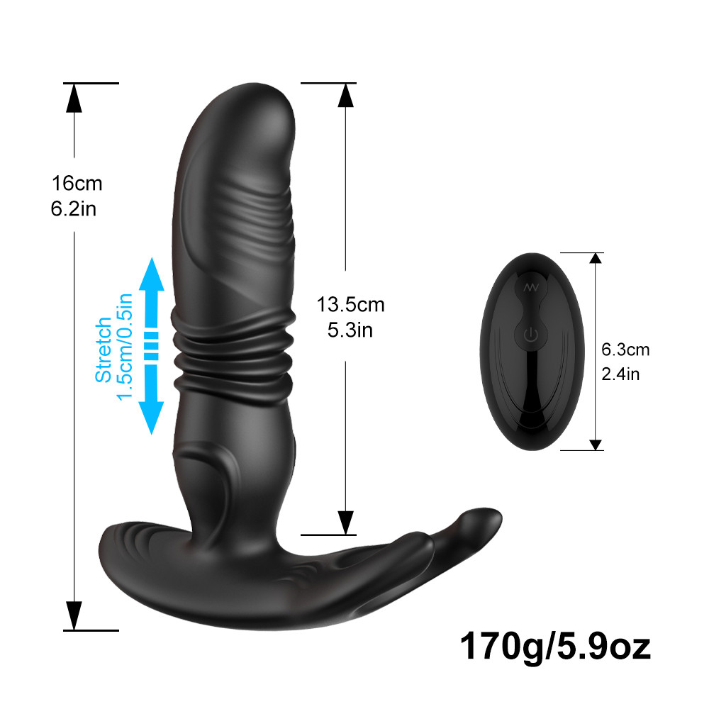 Delayed Ejaculation Cock Ring Remote Telescopic Vibrator Prostate Massager G-spot Stimulator Couple Sex Toy-Sevenleader