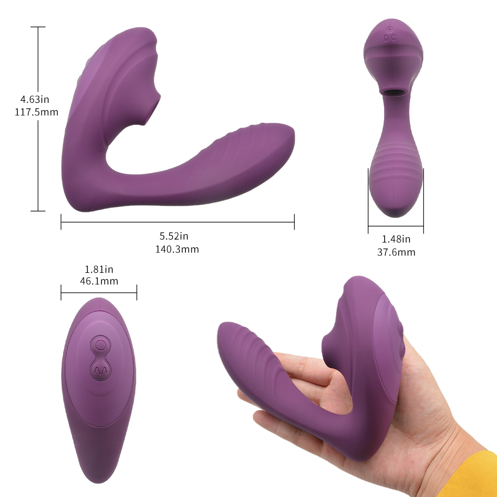 Clitoral Sucking Vibrator Double Sensation Stimulator for Clitoris and Vagina Silicone Suction Rechargeable Sex Toy for Woman-Sevenleader