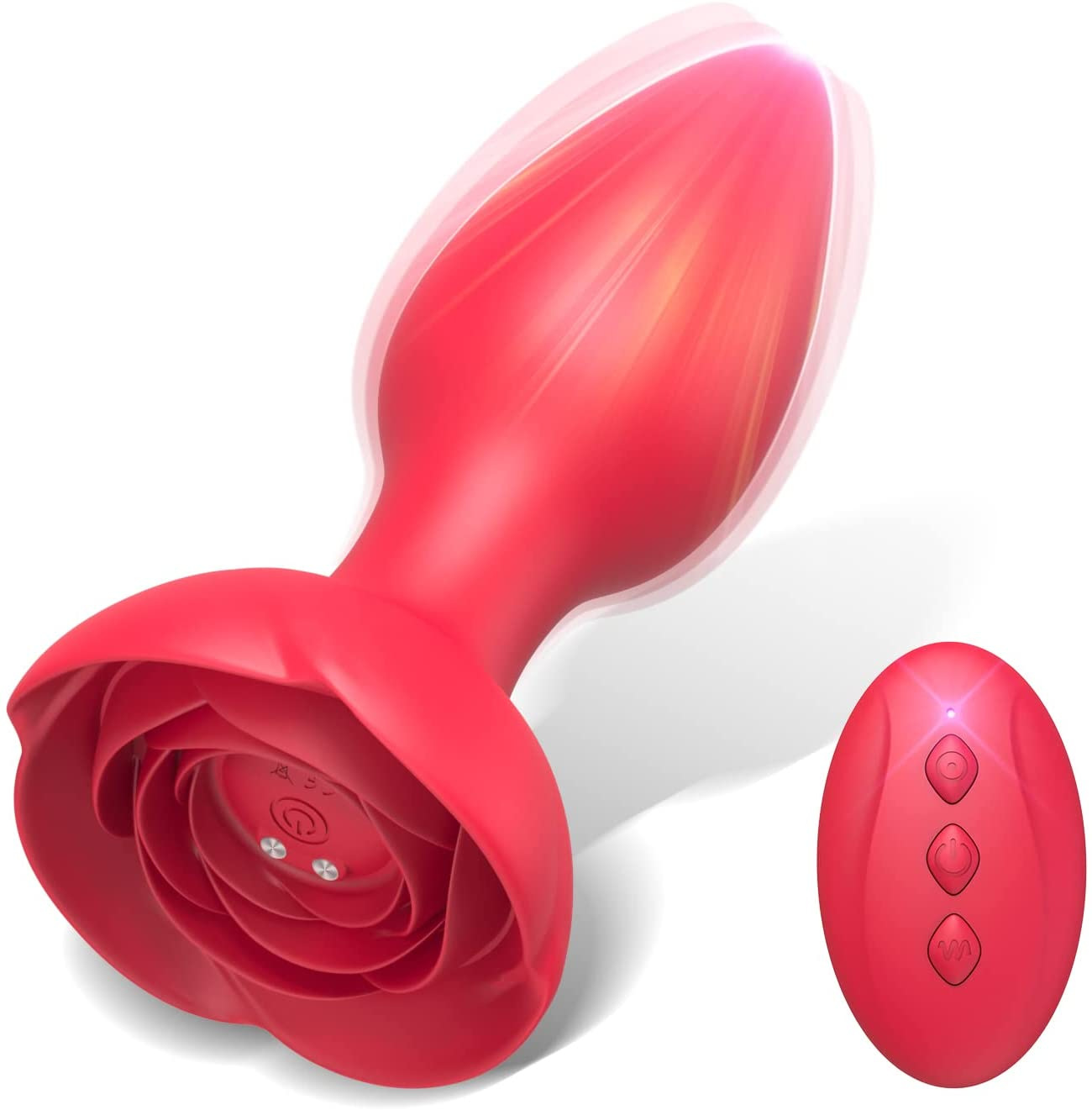 Rose Silicone Remote Anal Vibrator Men's Prostate Massager Anal Plug Adult Sex Toy-Sevenleader