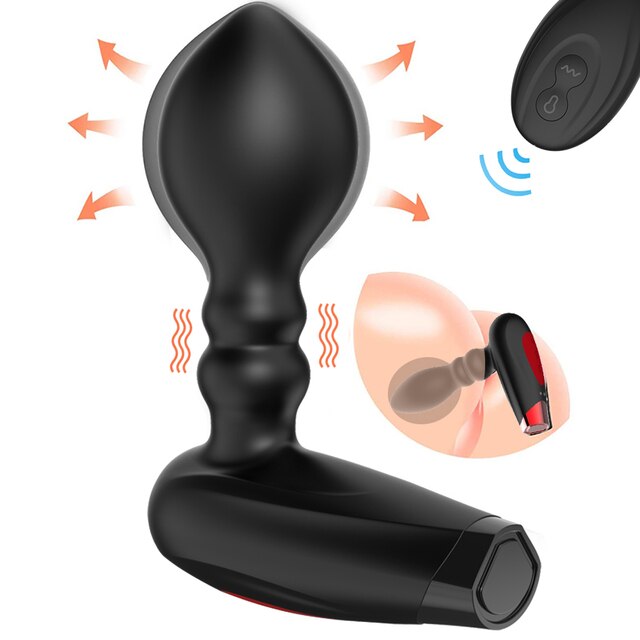 Male Prostate Massager Wireless Remote Control Inflatable Anal Plug Vibrating Anal Plug Anal Expansion Vibrator-Sevenleader