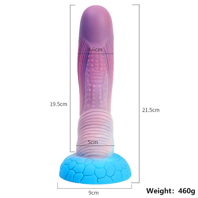 Mixed color silicone artificial large anal plug strong suction cup lesbian anal vaginal dilator-Sevenleader