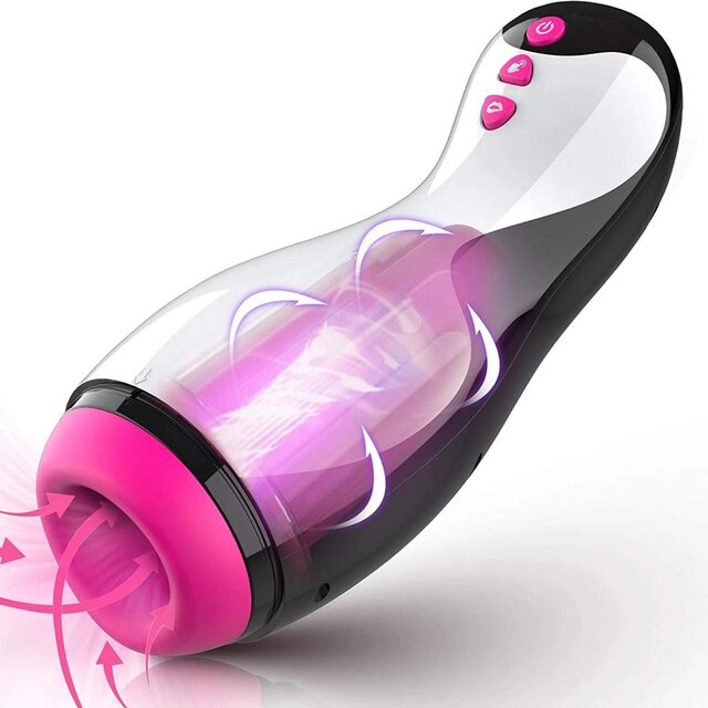 Handheld Male Masturbator Sex Toy Pocket Pussy with 5 Suction and 10 Vibration Modes-Sevenleader
