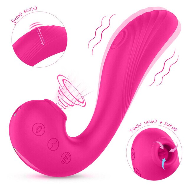 Female sucking vibrator sex toy nipple sucker vibrator pedicle stimulator adult tongue licking sex toy-Sevenleader