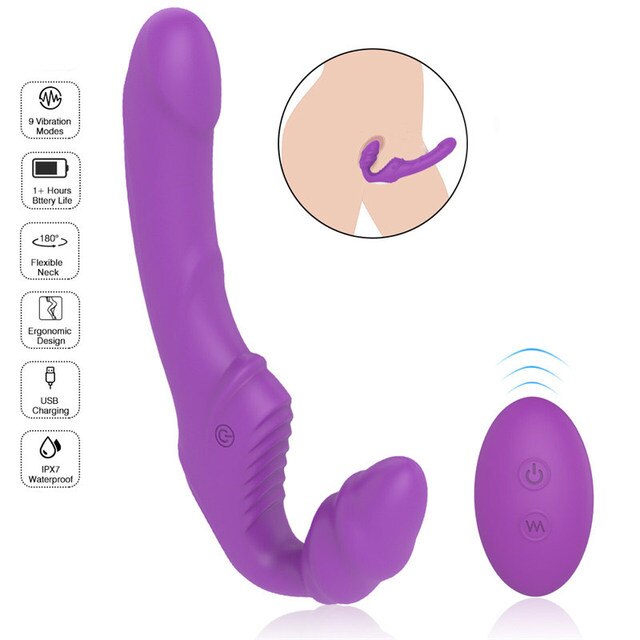Dildo Vibrator Dual Vibrator G-spot Adult Sex Toy Lesbian Wireless Remote Control USB Rechargeable Vibrator-Sevenleader