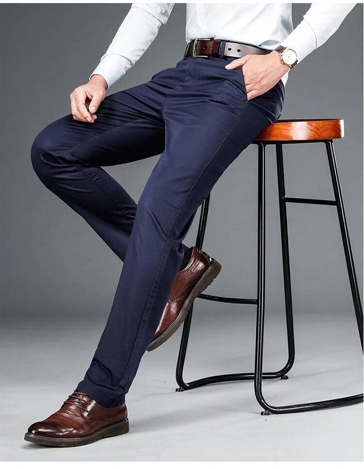 Men's Ice Silk Suit Pants,High Stretch 