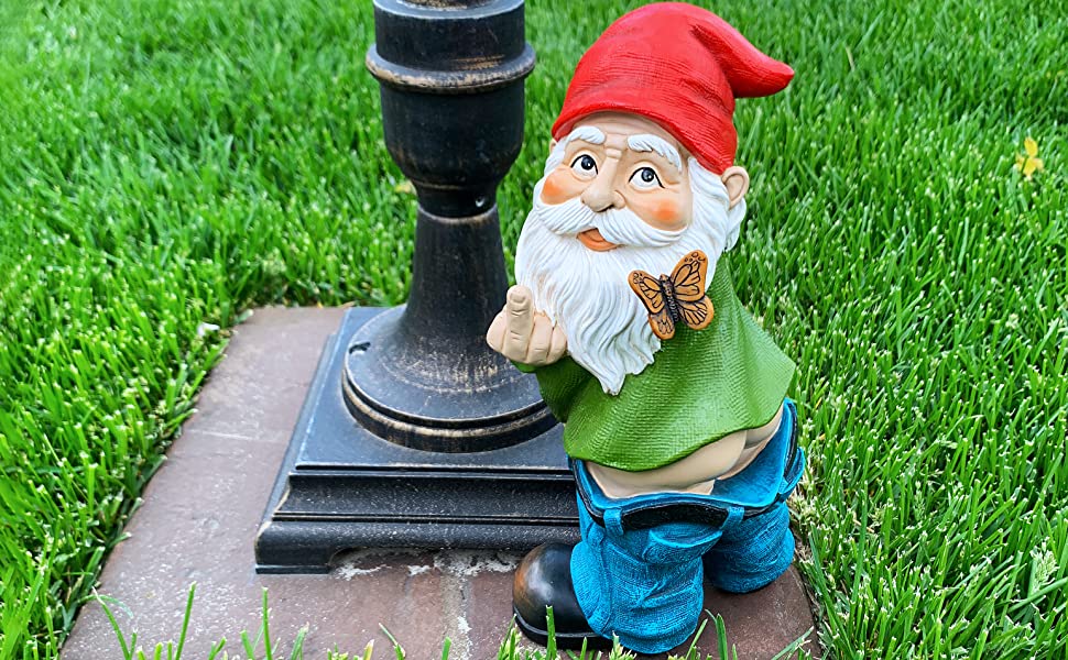 Garden Gnome zen House Fairy set Miniature Figurines Kit Accessories finger peeing Mood Lab