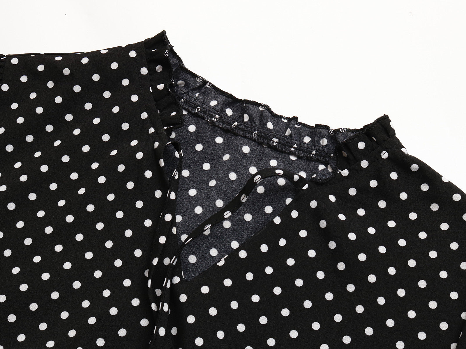 Black White Polka Dot Midi Dress