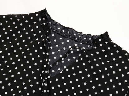 Black White Polka Dot Midi Dress