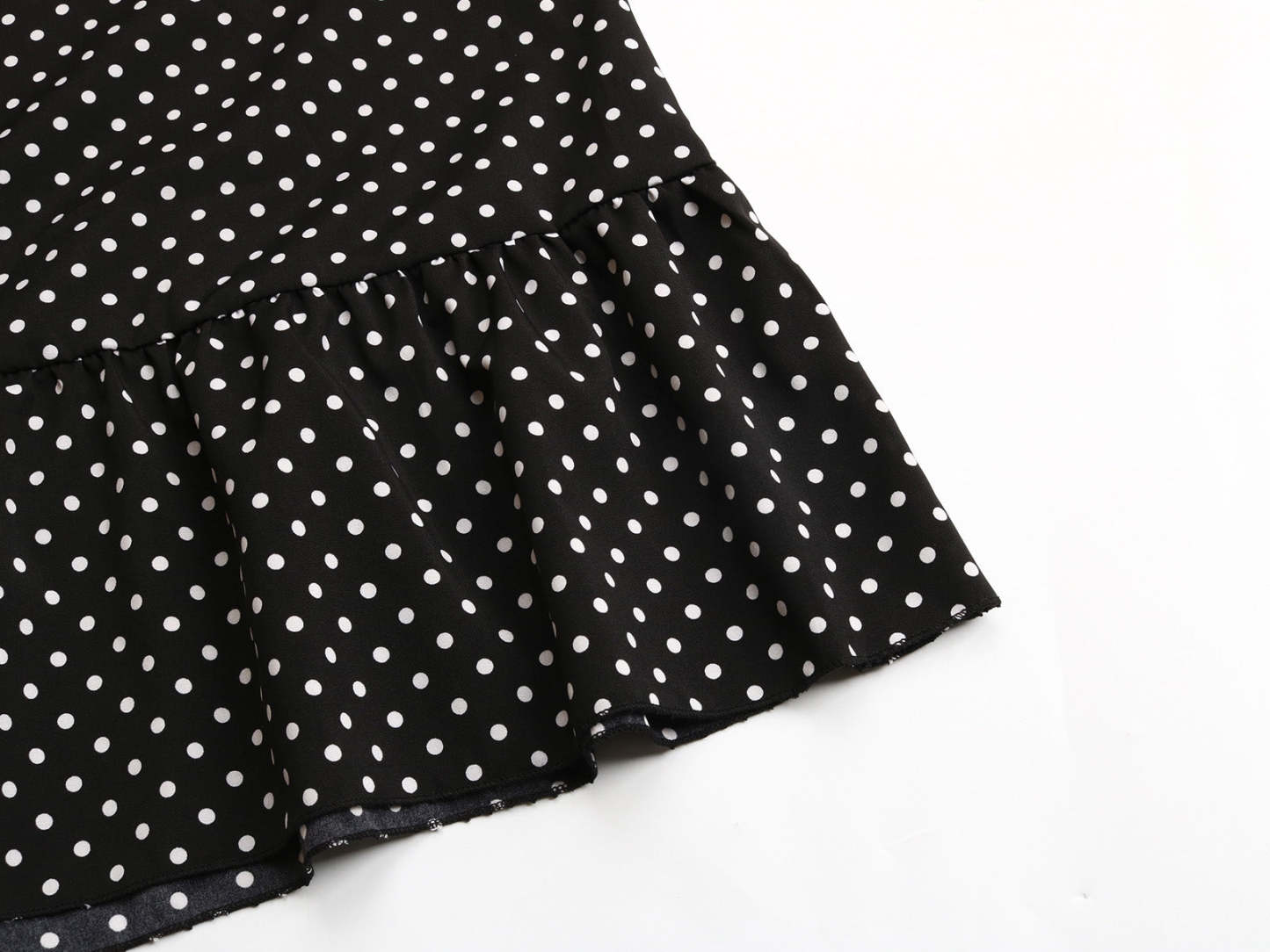 Black White Polka Dot Midi Dress