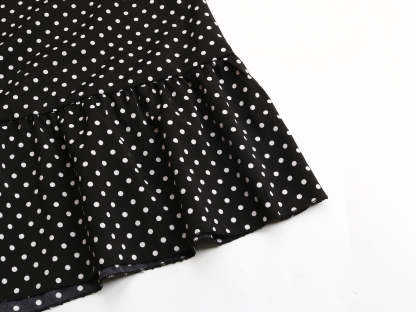 Black White Polka Dot Midi Dress