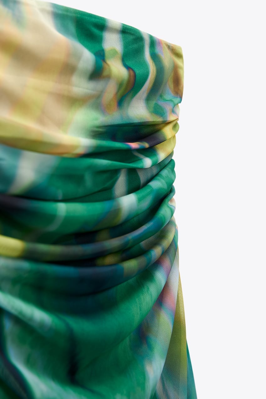 Green Sleeveless Printed Midi Dress