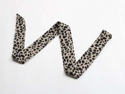 Dalmatian Print Ruffle Hem Tie Cuff Bishop Sleeve Belted Mini Dress