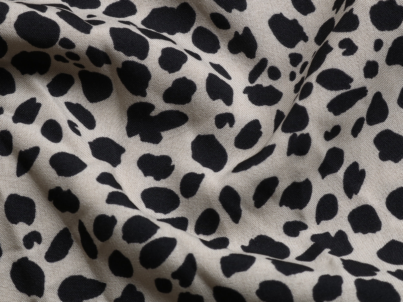 Dalmatian Print Ruffle Hem Tie Cuff Bishop Sleeve Belted Mini Dress