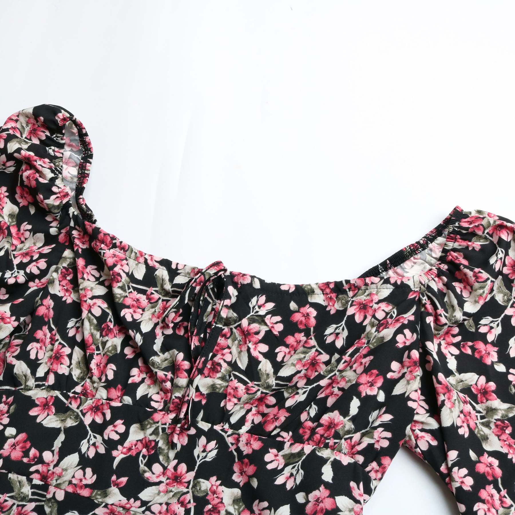 Floral Print Boho Ruffles Pleated Midi Dresses