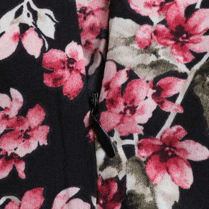 Floral Print Boho Ruffles Pleated Midi Dresses