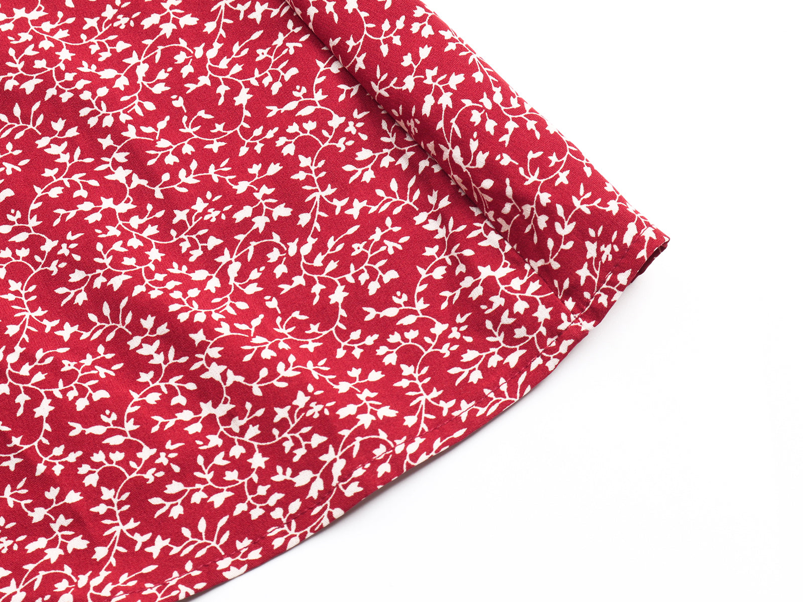 Allover Plants Ruffle Neck A-Line Midi Dress