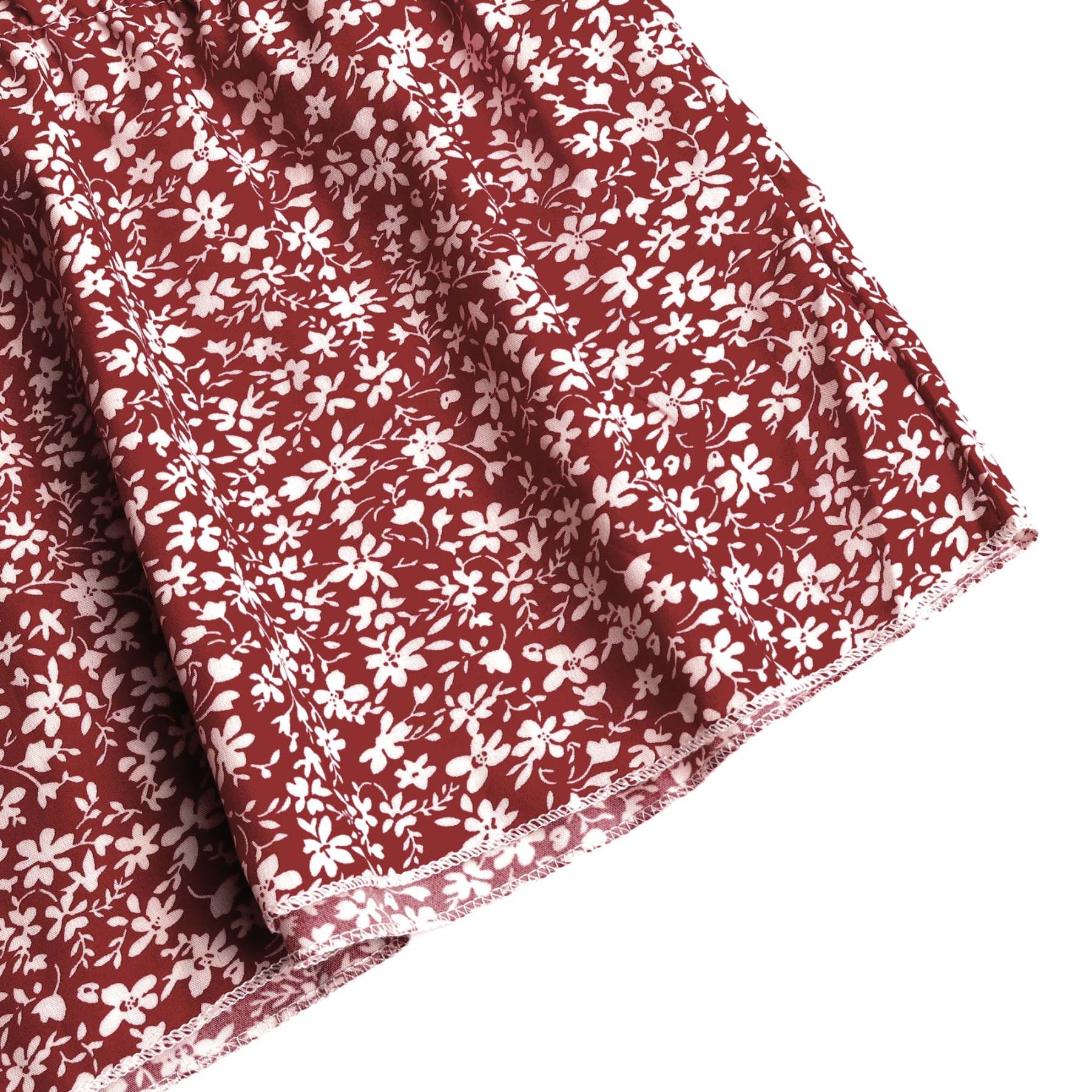 Ruffle Shoulder Smocked Midi Dress