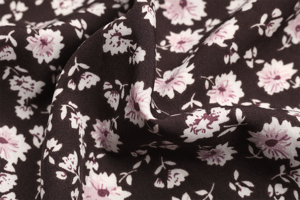 Ditsy Floral Shirred Flounce Sleeve Ruffle Hem Midi Dress