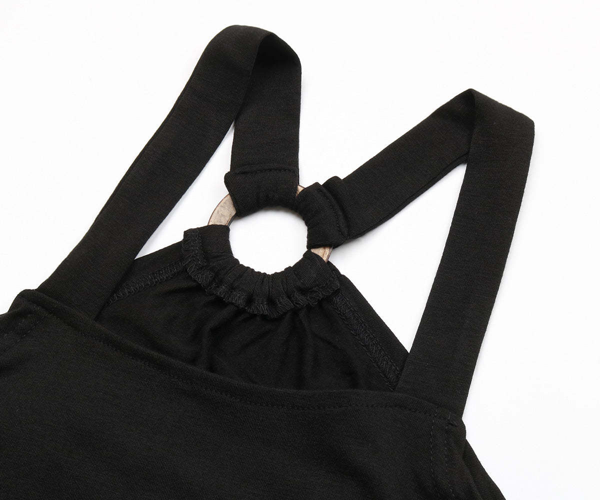 Hidden Pocket Split Side Ring Linked Midi Dress