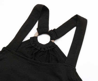 Hidden Pocket Split Side Ring Linked Midi Dress