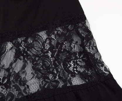 Button Front Contrast Lace Ruffle Hem Cami Midi Dress