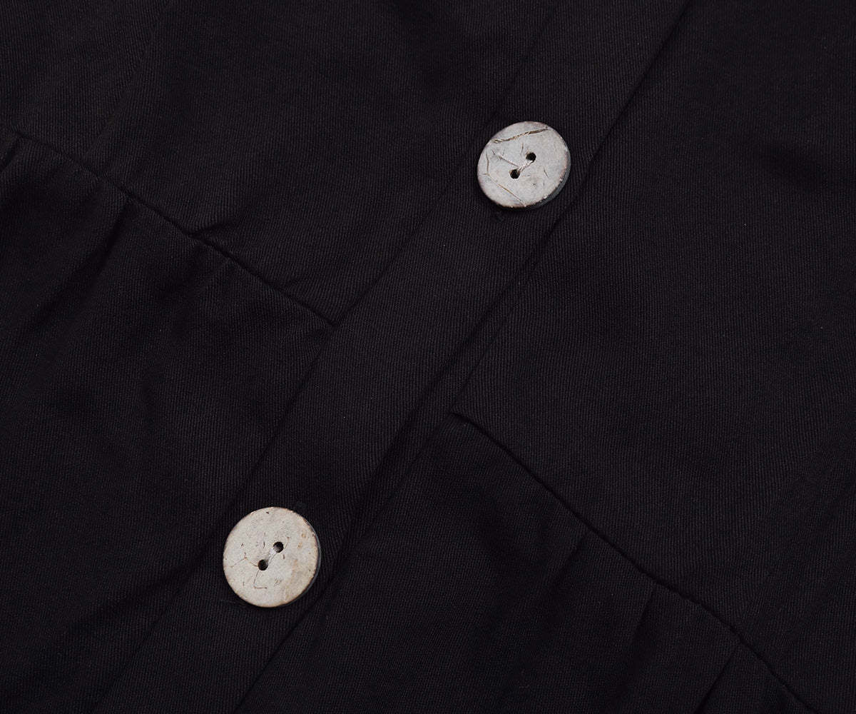 Button Front Contrast Lace Ruffle Hem Cami Midi Dress