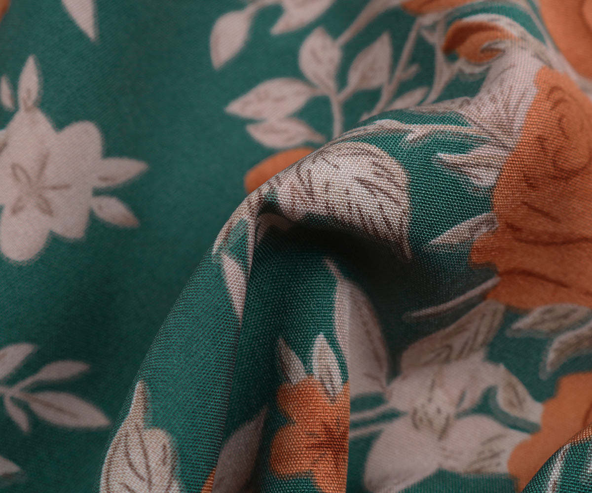 Allover Floral Print Shirred Halter Mini Dress