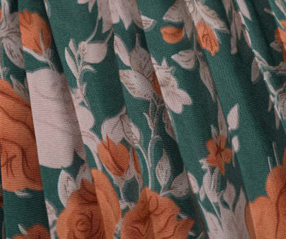 Allover Floral Print Shirred Halter Mini Dress