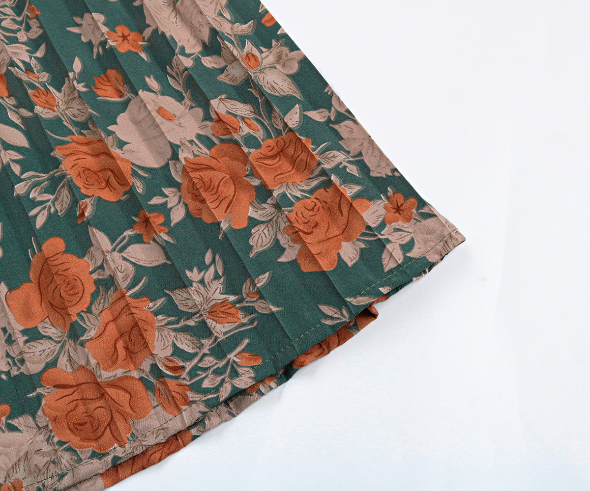 Allover Floral Print Shirred Halter Mini Dress