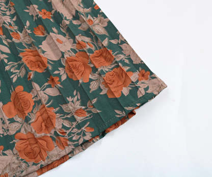 Allover Floral Print Shirred Halter Mini Dress