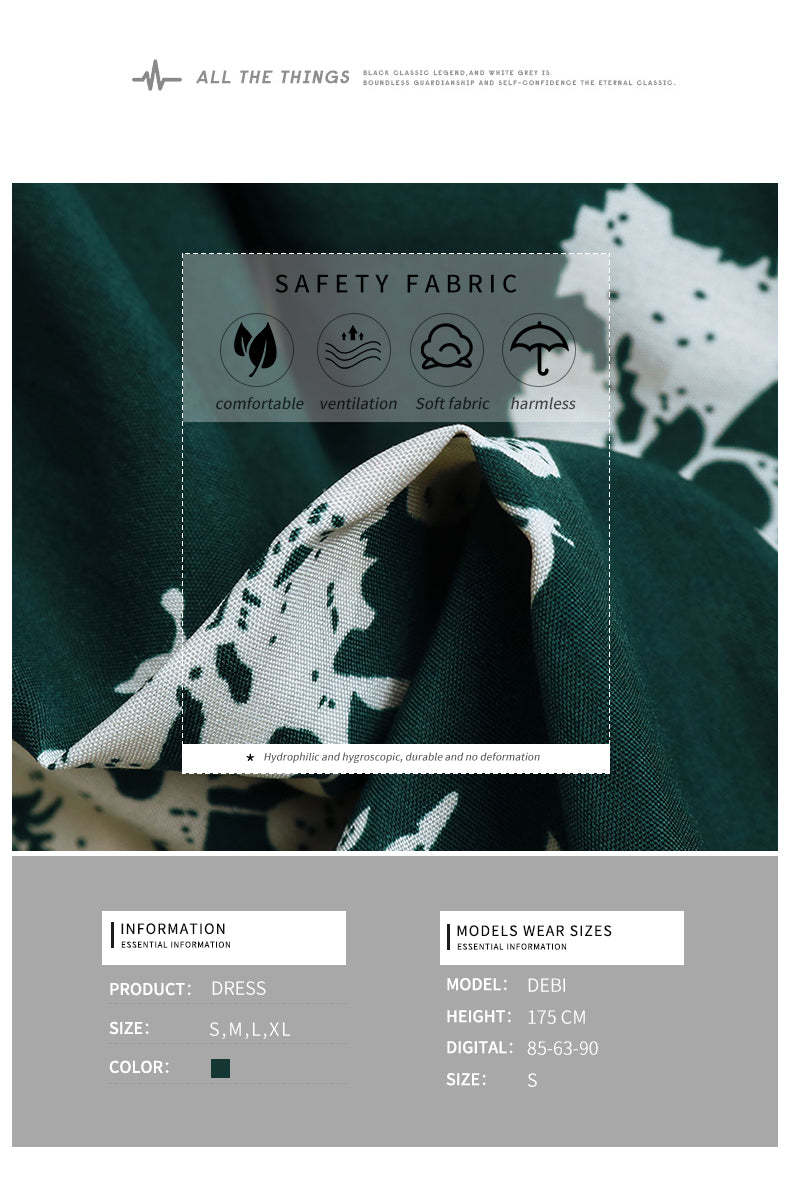 Floral Print Guipure Lace Insert Lantern Sleeve Midi Dress