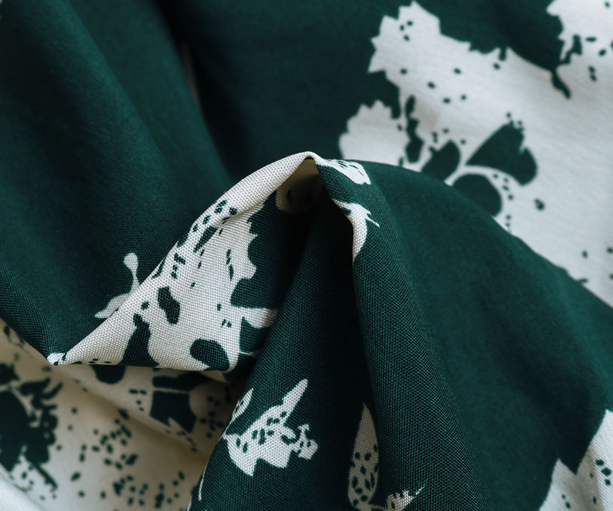 Floral Print Guipure Lace Insert Lantern Sleeve Midi Dress