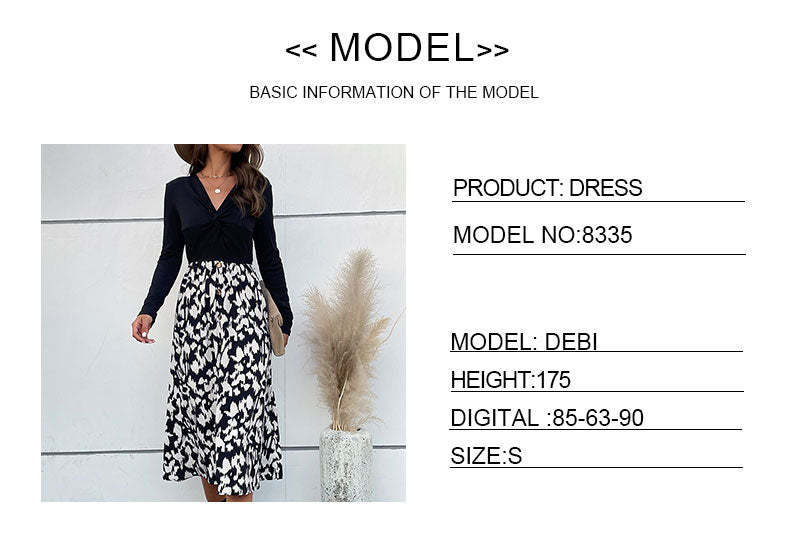 Leopard Print Tie Front Fitted Midi Dress