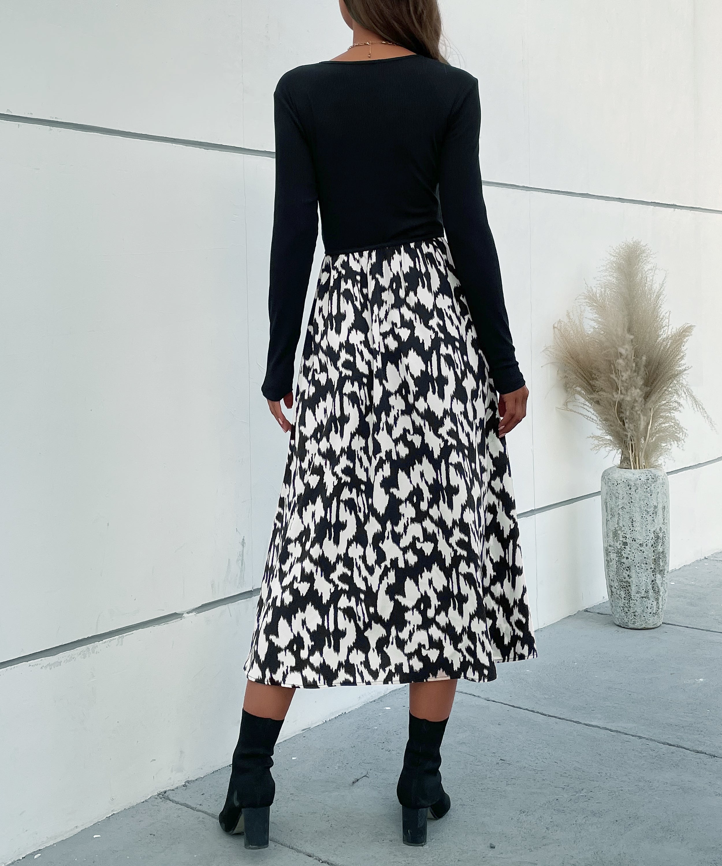 Leopard Print Tie Front Fitted Midi Dress