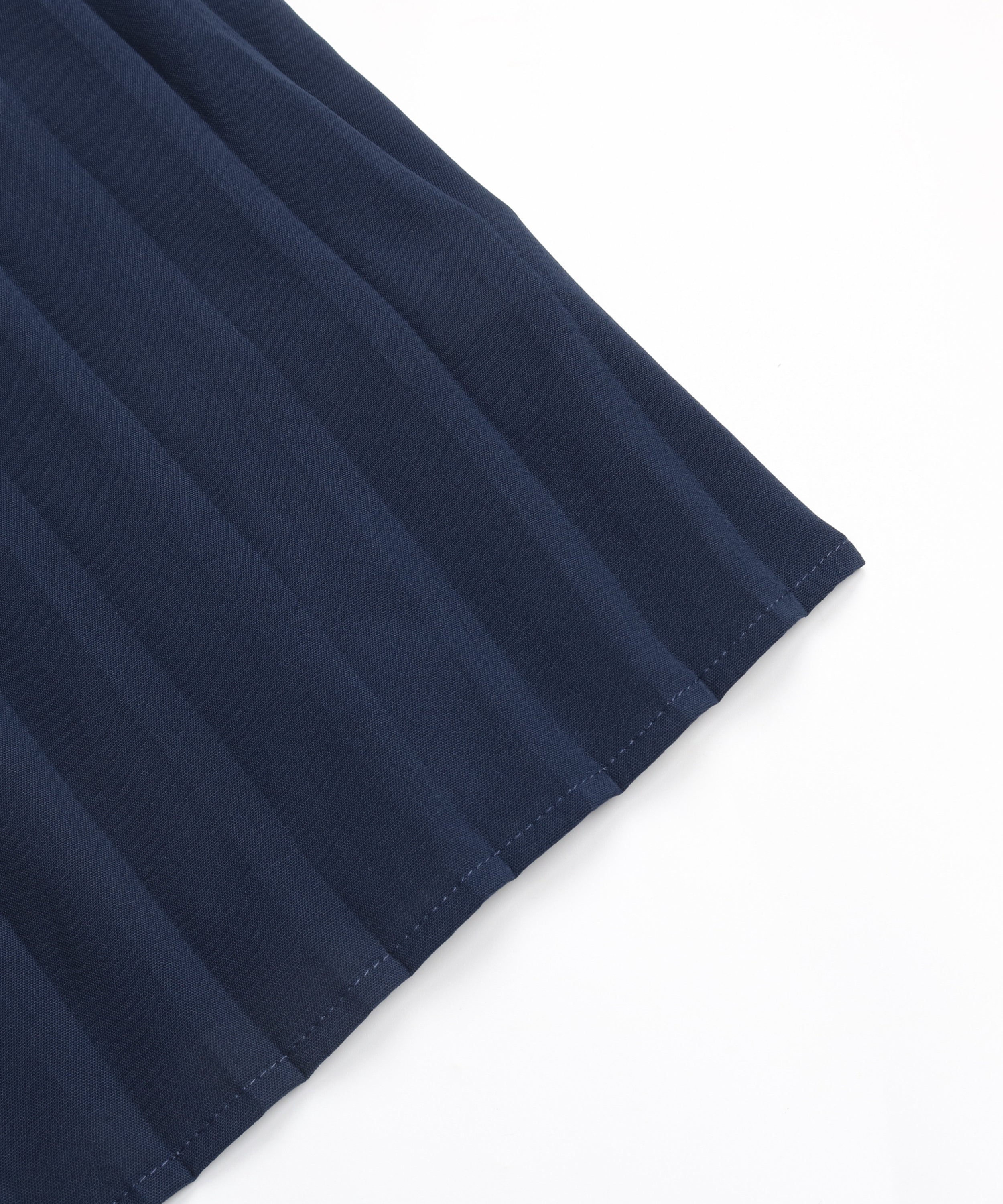 Guipure Lace Panel Split Sleeve Pleated Hemm Belted Midi Dress