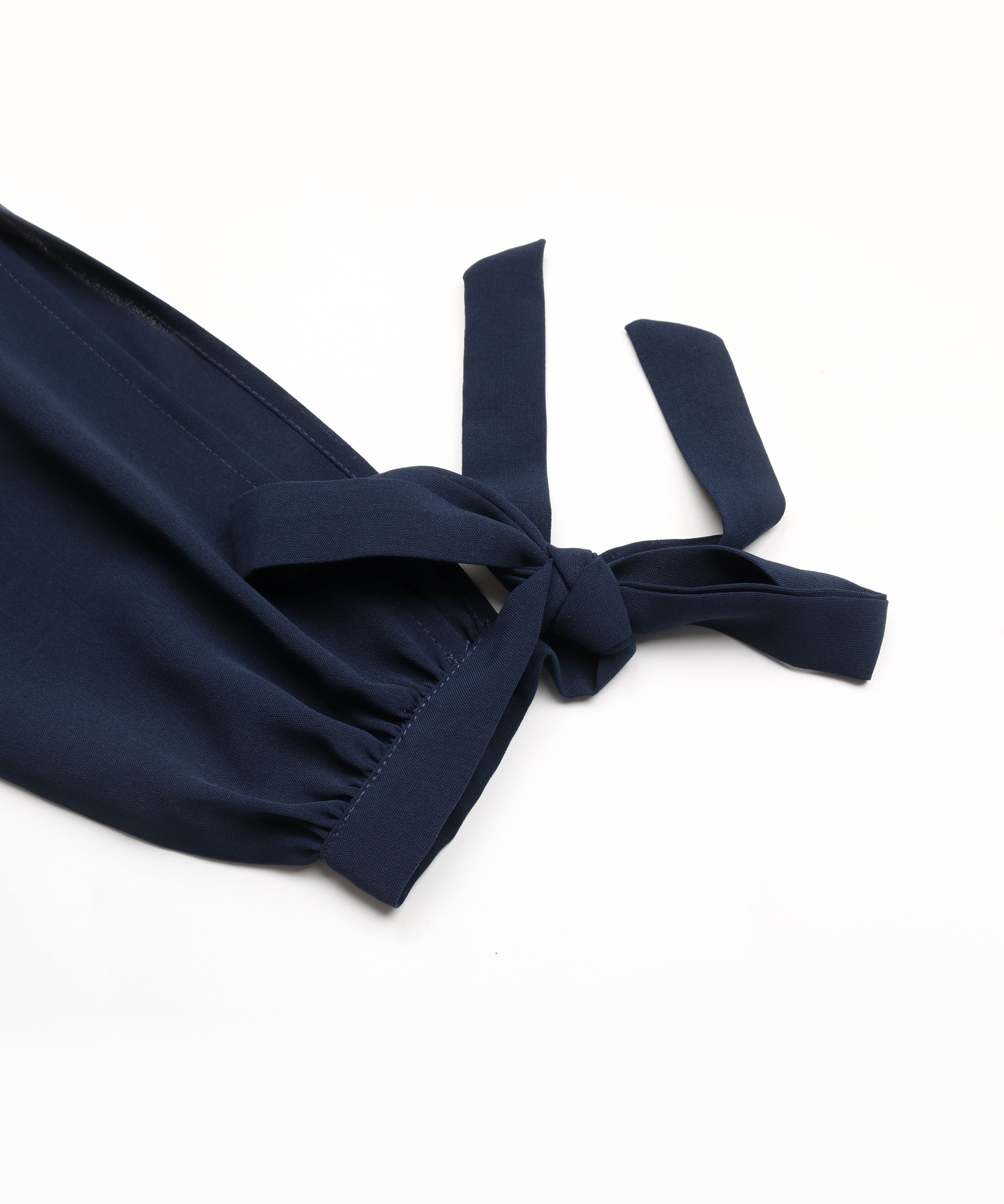 Guipure Lace Panel Split Sleeve Pleated Hemm Belted Midi Dress