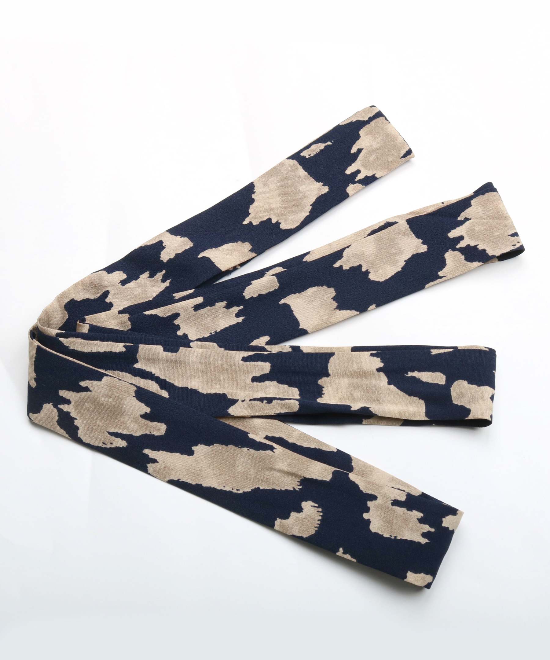 Allover Print Notched Neckline Pleated Hem Belted Midi Dress