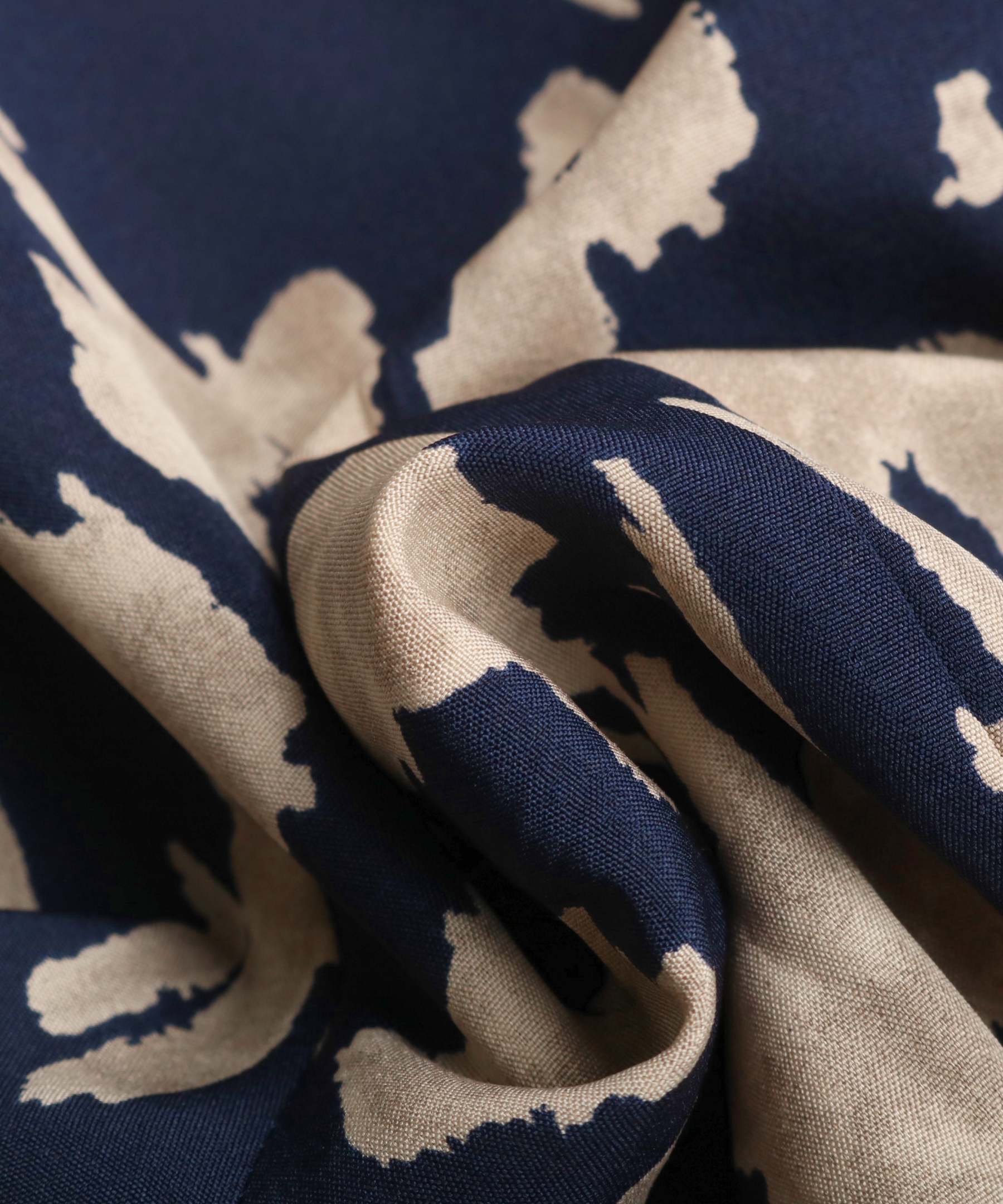 Allover Print Notched Neckline Pleated Hem Belted Midi Dress