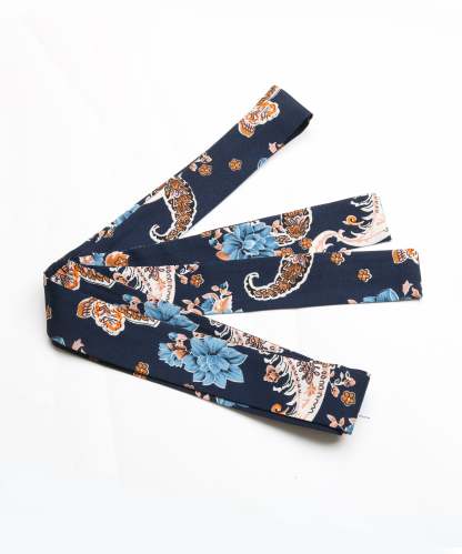 Paisley Print Pleated Hem Belted Midi Dress