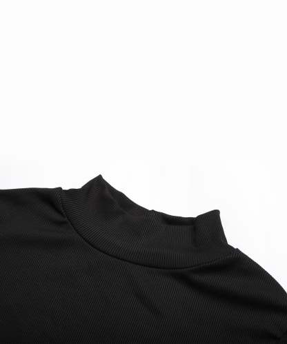 Colorblock Graphic Print  Gigot Sleeve A-line Midi Dress