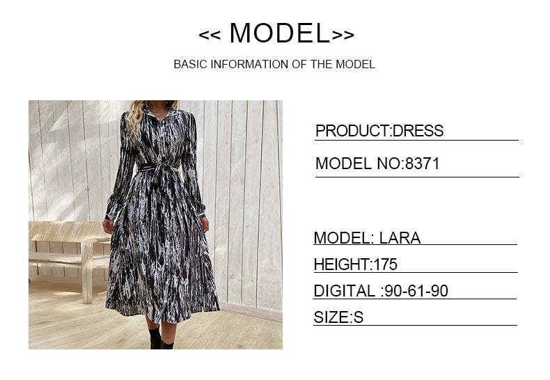 Allover Print Button Front Belted Shirt MidiDress