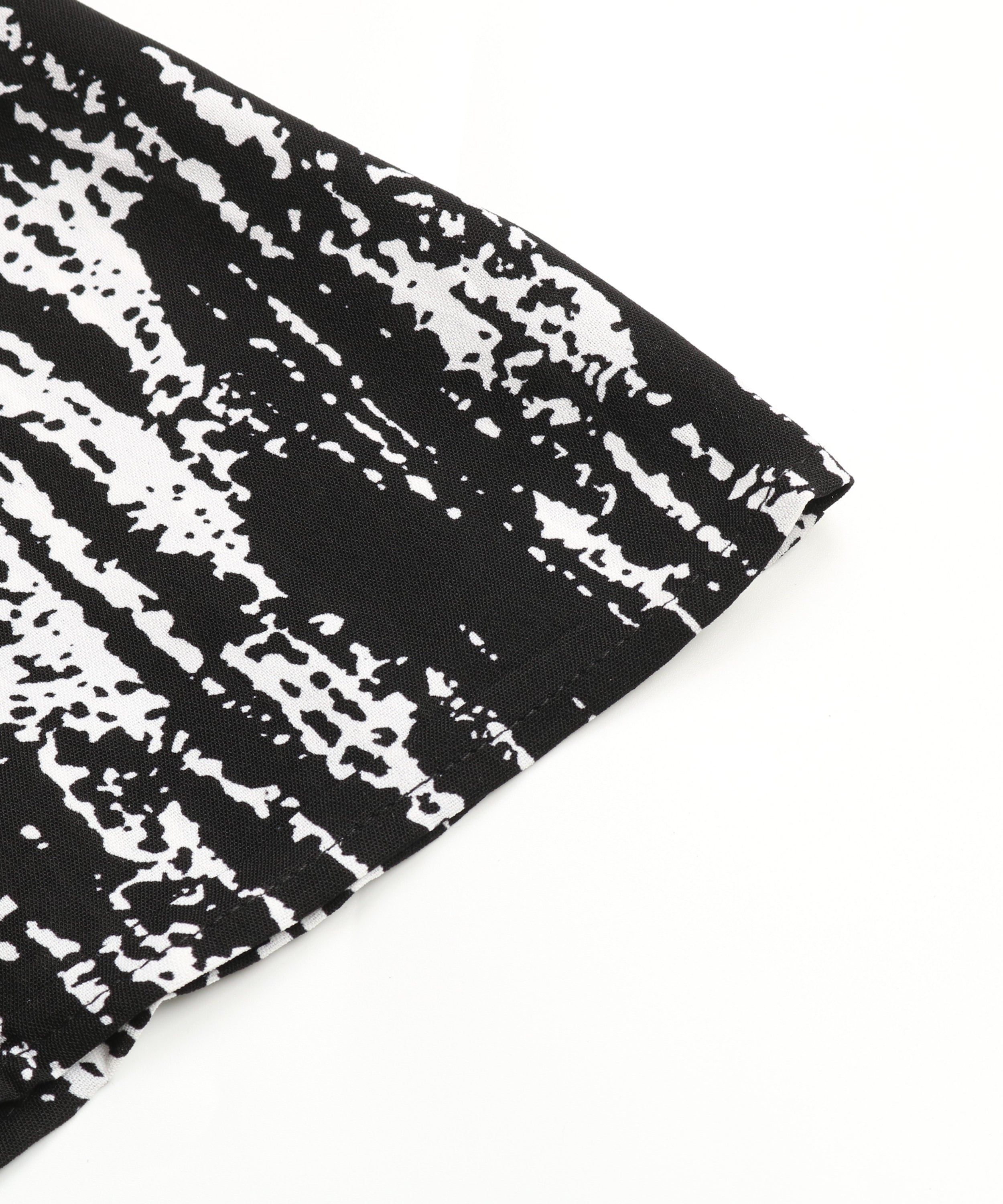 Allover Print Button Front Belted Shirt MidiDress