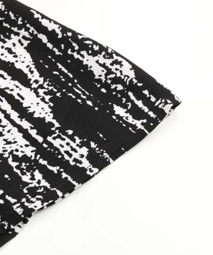 Allover Print Button Front Belted Shirt MidiDress