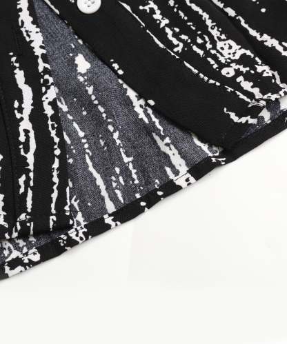 Allover Print Button Front Belted Shirt MidiDress