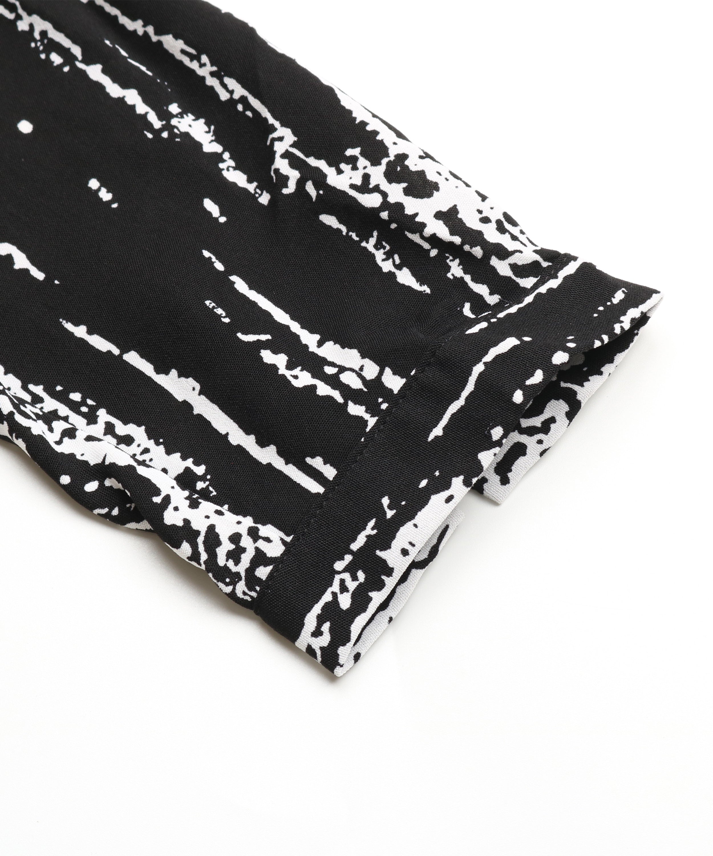 Allover Print Button Front Belted Shirt MidiDress