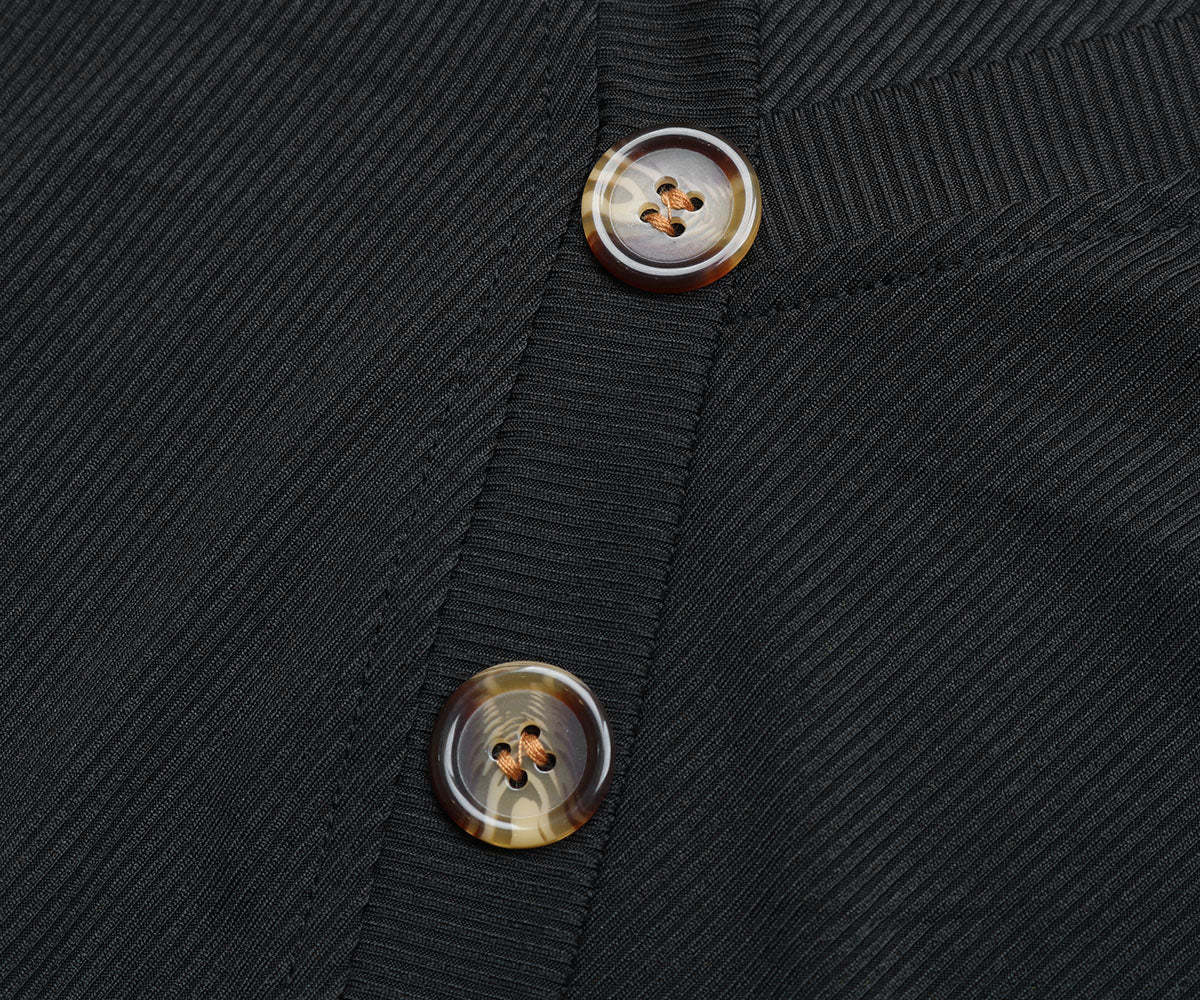 Colorblock Dalmatian Print Button Detail Midi Dress