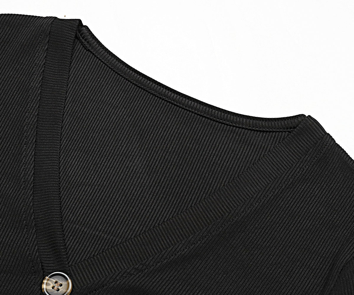 Colorblock Dalmatian Print Button Detail Midi Dress