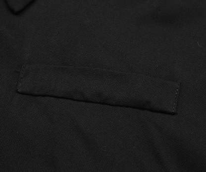 Slant Pockets Belted Black Midi Dress