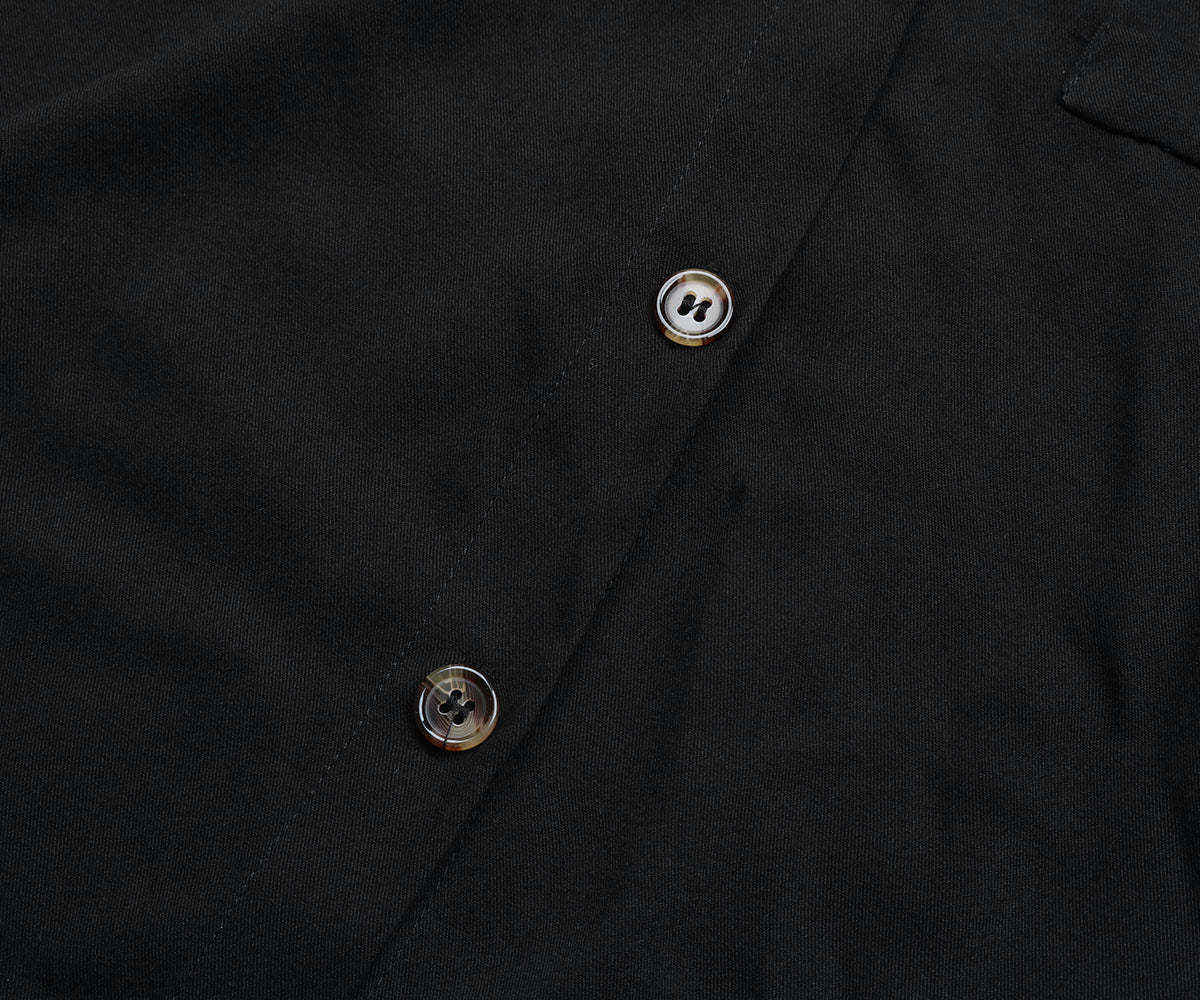 Slant Pockets Belted Black Midi Dress